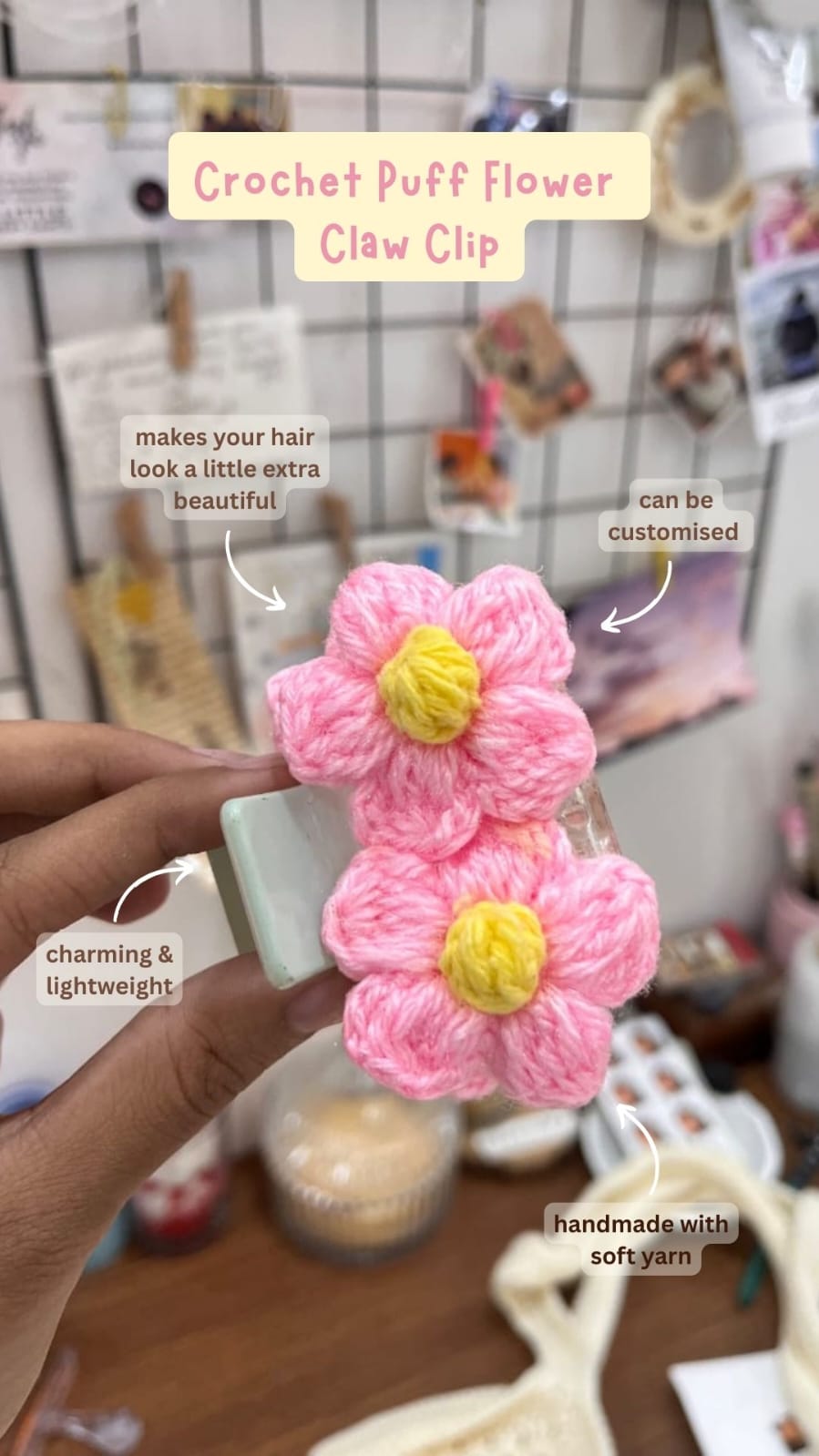Cute crochet hamper