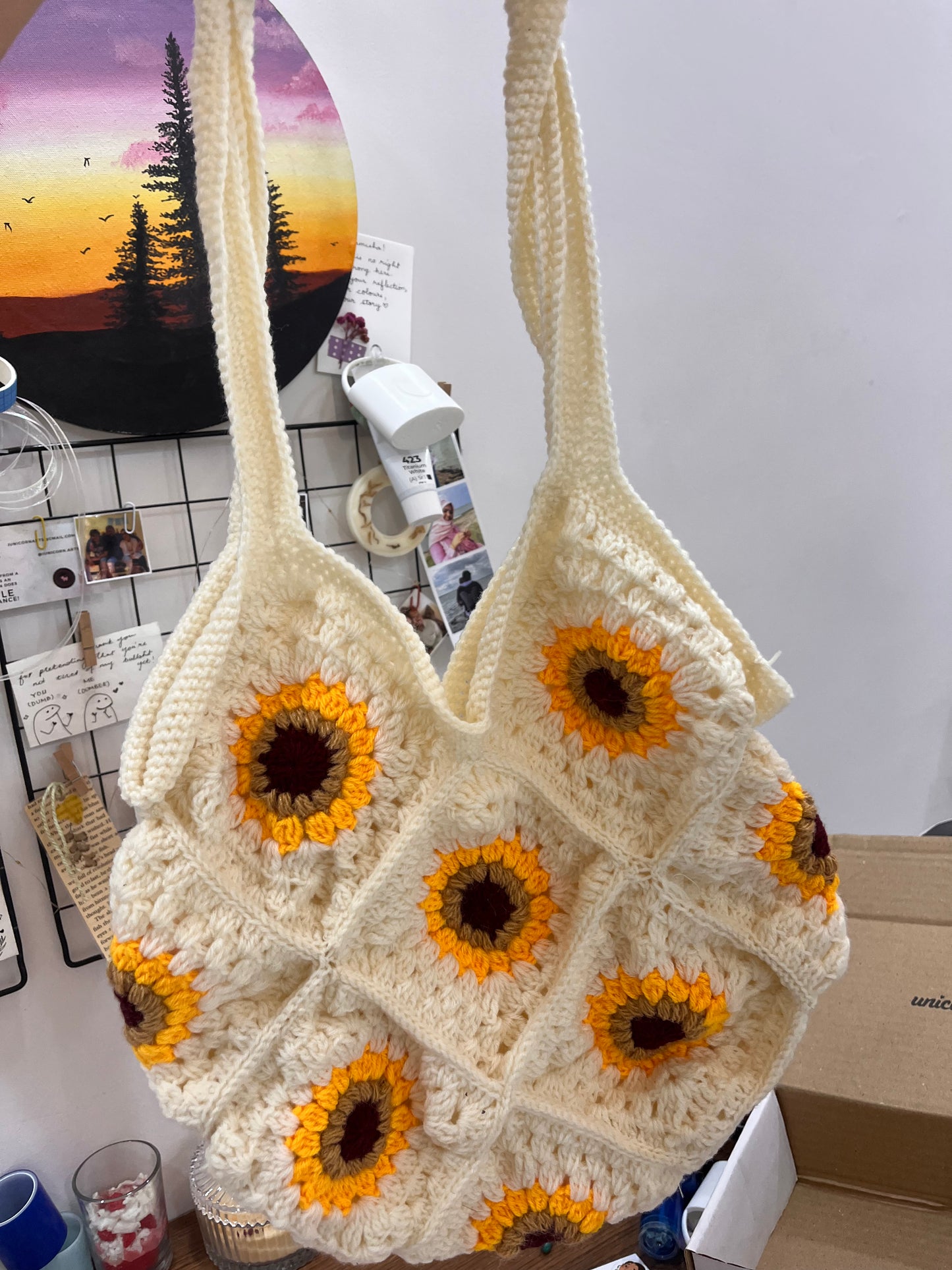 Cute crochet hamper